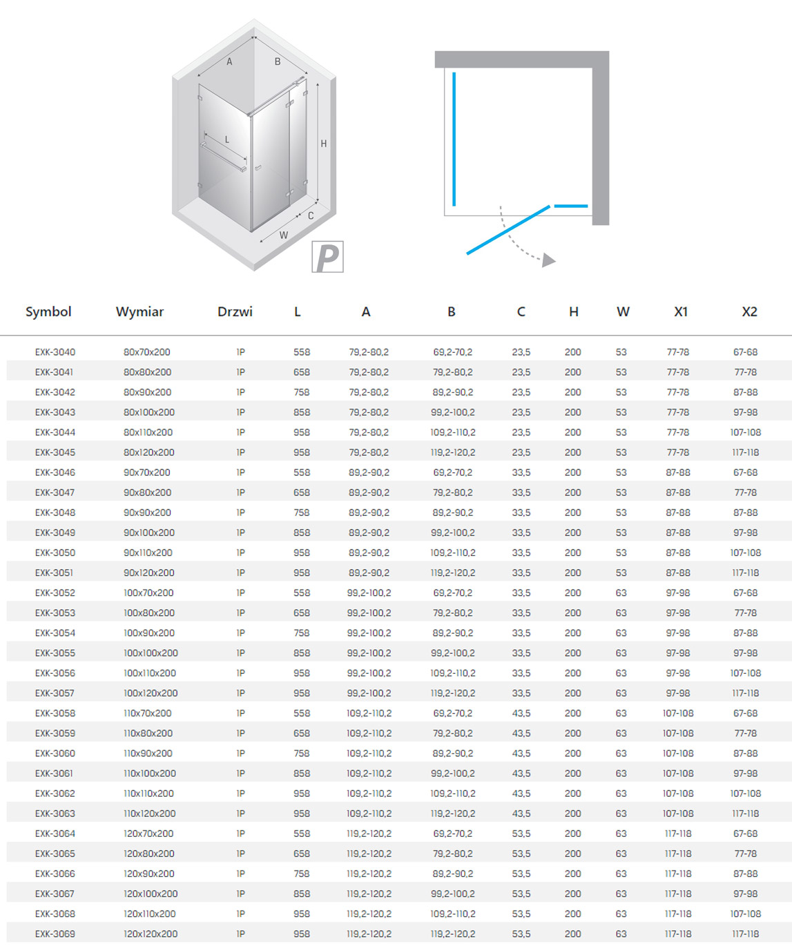 New Trendy Eventa kabina rysunek techniczny